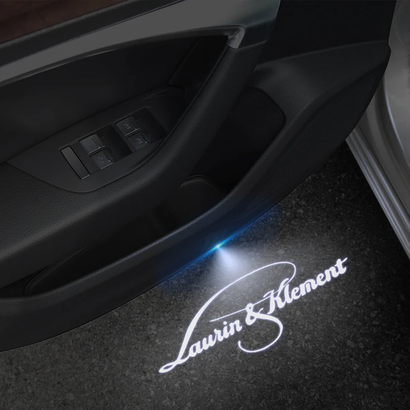 Projecteur LED sans fil avec Logo L & K pour porte de voiture, éclairage de bienvenue pour Skoda Octavia VRS kodiaqsuperbe Laurin & klent décor