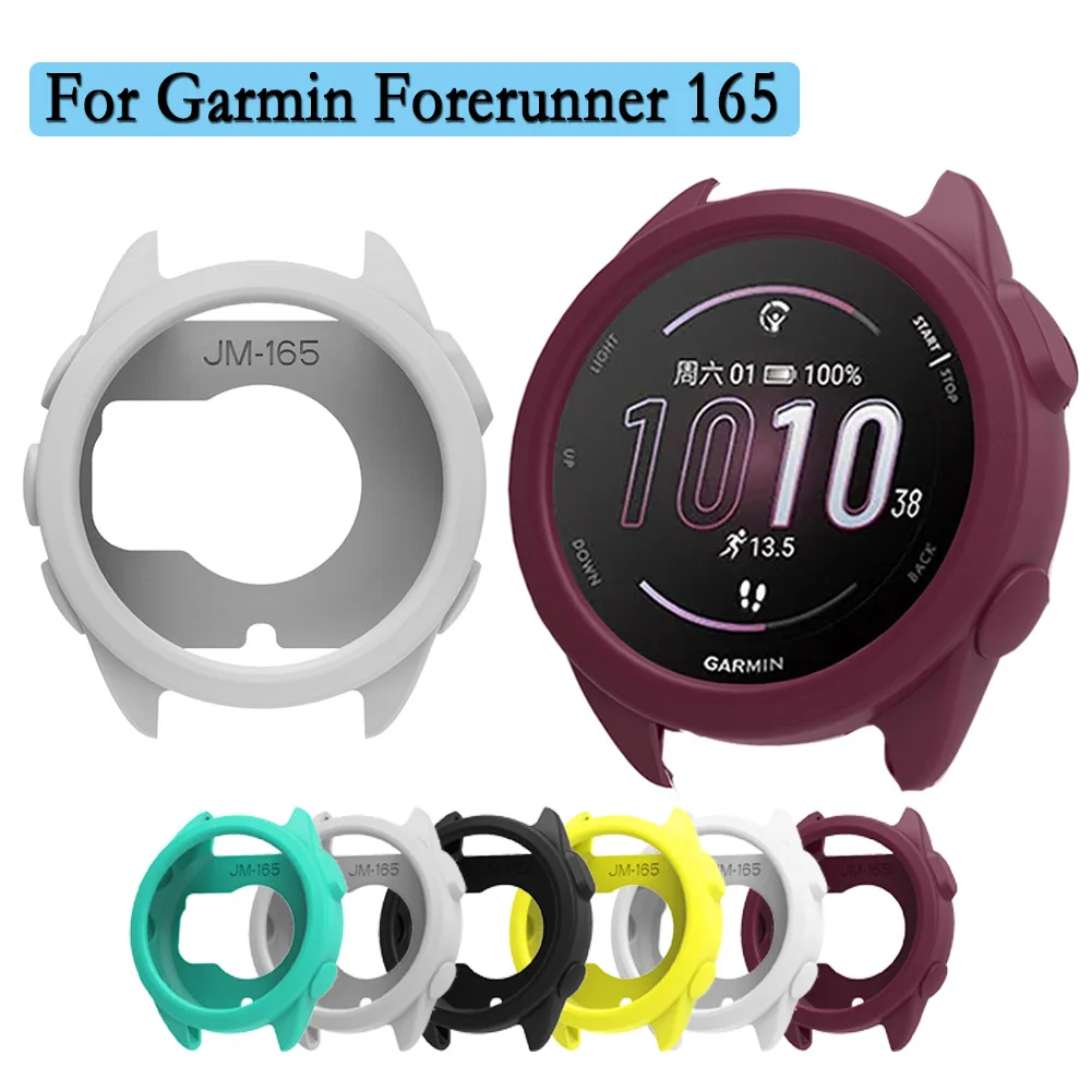 For Garmin Forerunner 165 Silicone Protective Case Watch Shell Protector Soft and Durable Watch Decoration Accessories