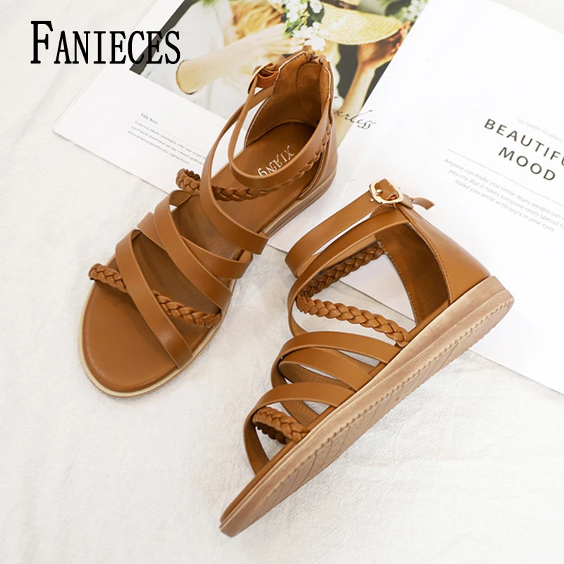 

Luxury Sandals Women Ankle Strap Summer Brand Sandals Flat Shoes for Women Soft Sole Flats Sandalias Mujer Casual sandalias