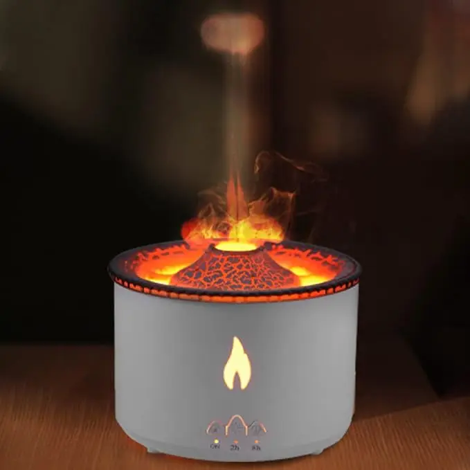 Essential oil diffuser flame humidifier 360ml, 2-mode ultrasonic fragrance diffuser, with flame/jellyfish effect,perfume diffuse