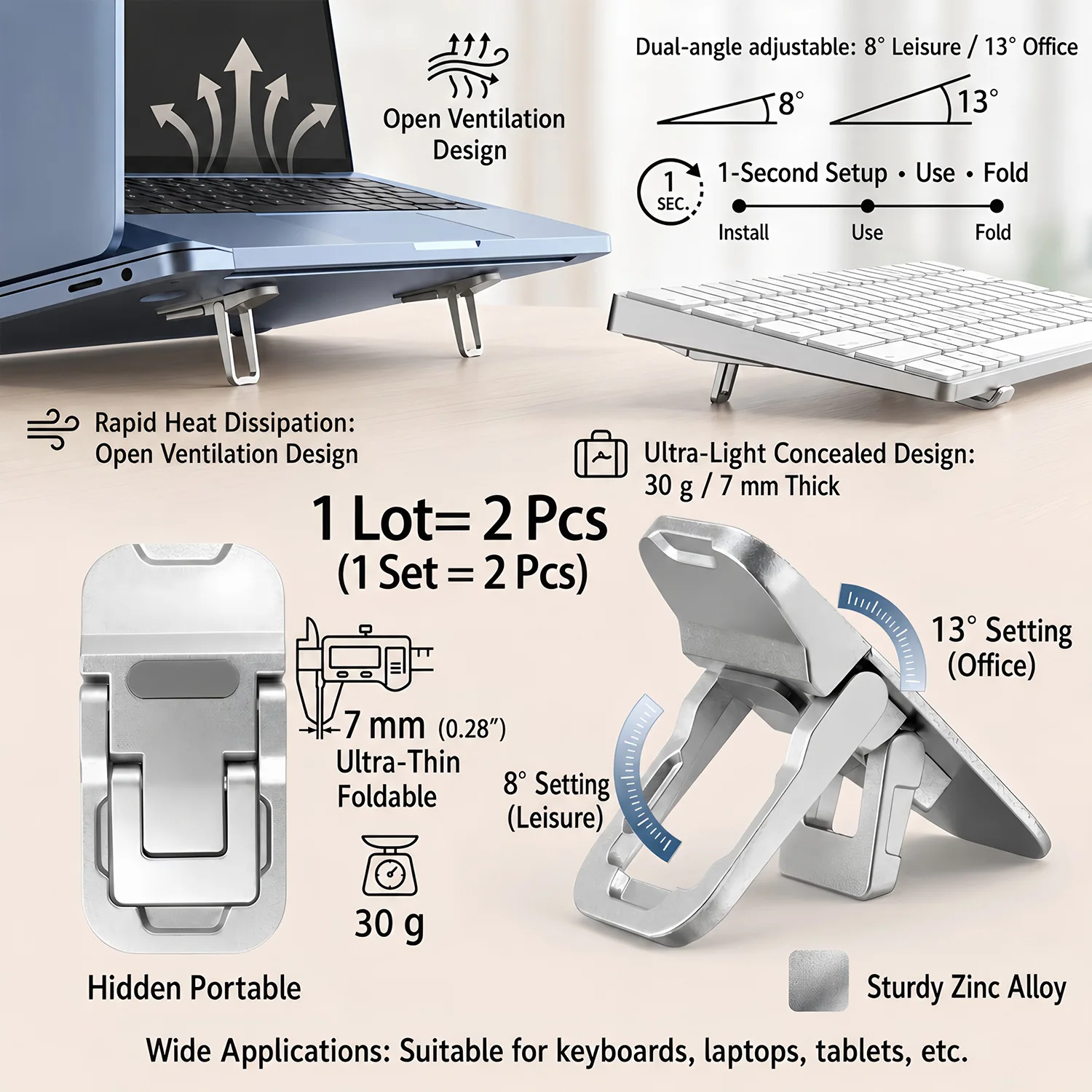 1 Pair Mini Portable Laptop Stand Computer Keyboard Holder Laptop Riser First/Second Gear Adjustment For Notebook Support