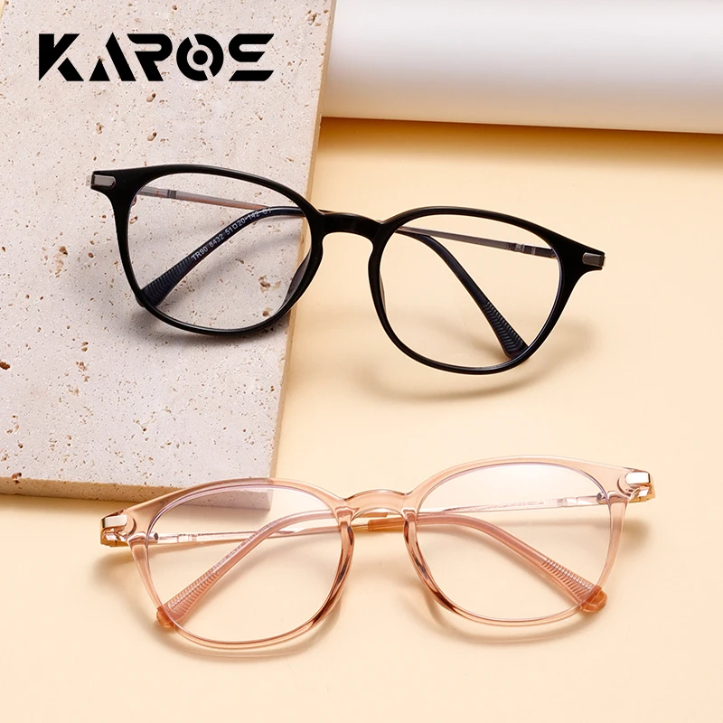 نظارات KAROS النسائية الكلاسيكية الكلاسيكية ذات العين القطة وصفة طبية لقصر النظر نظارات تقدمية بفلتر الضوء الأزرق نظارات القراءة