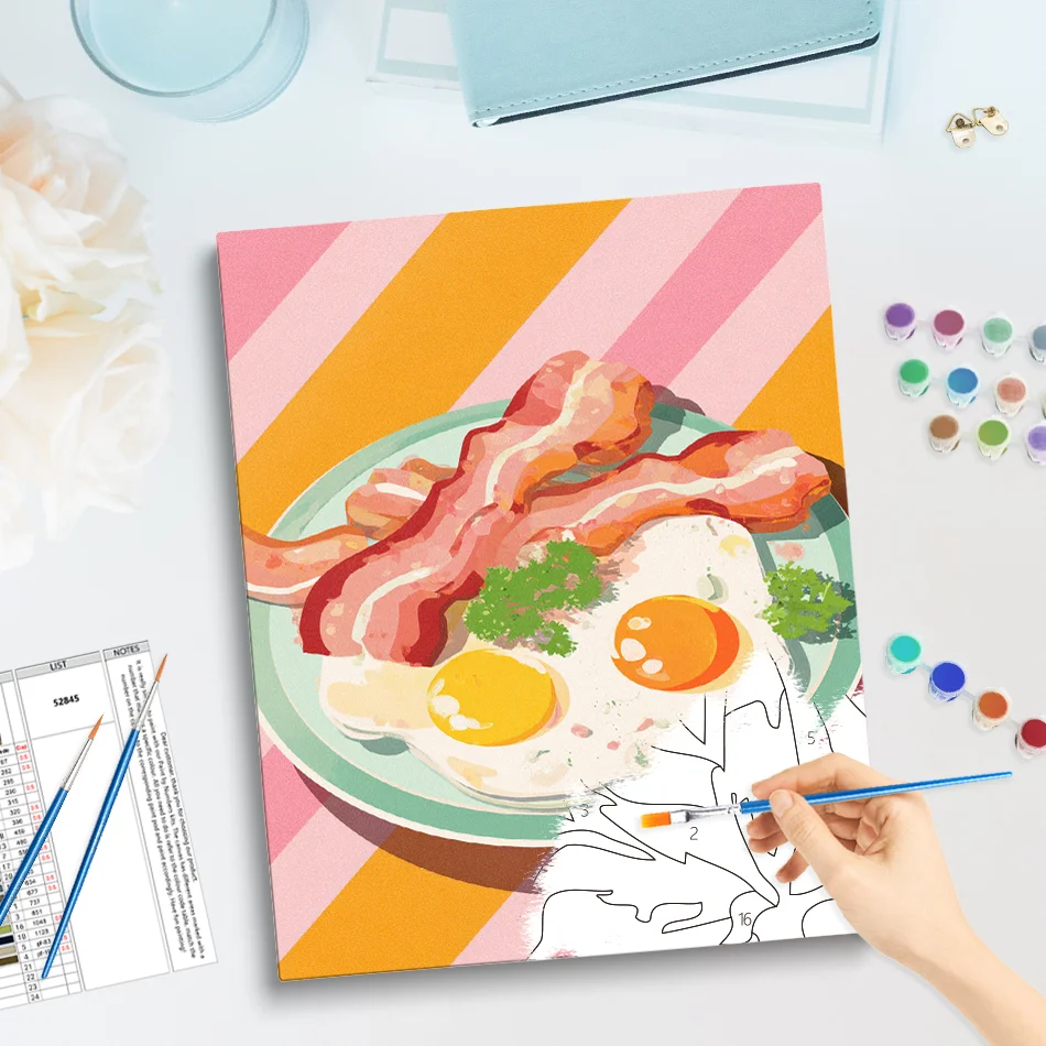 GATYZTORY Painting By Numbers Draw Canvas Art Painting Art Stuff Markers By Numbers Still Life food Picture Paintings Wall Decor