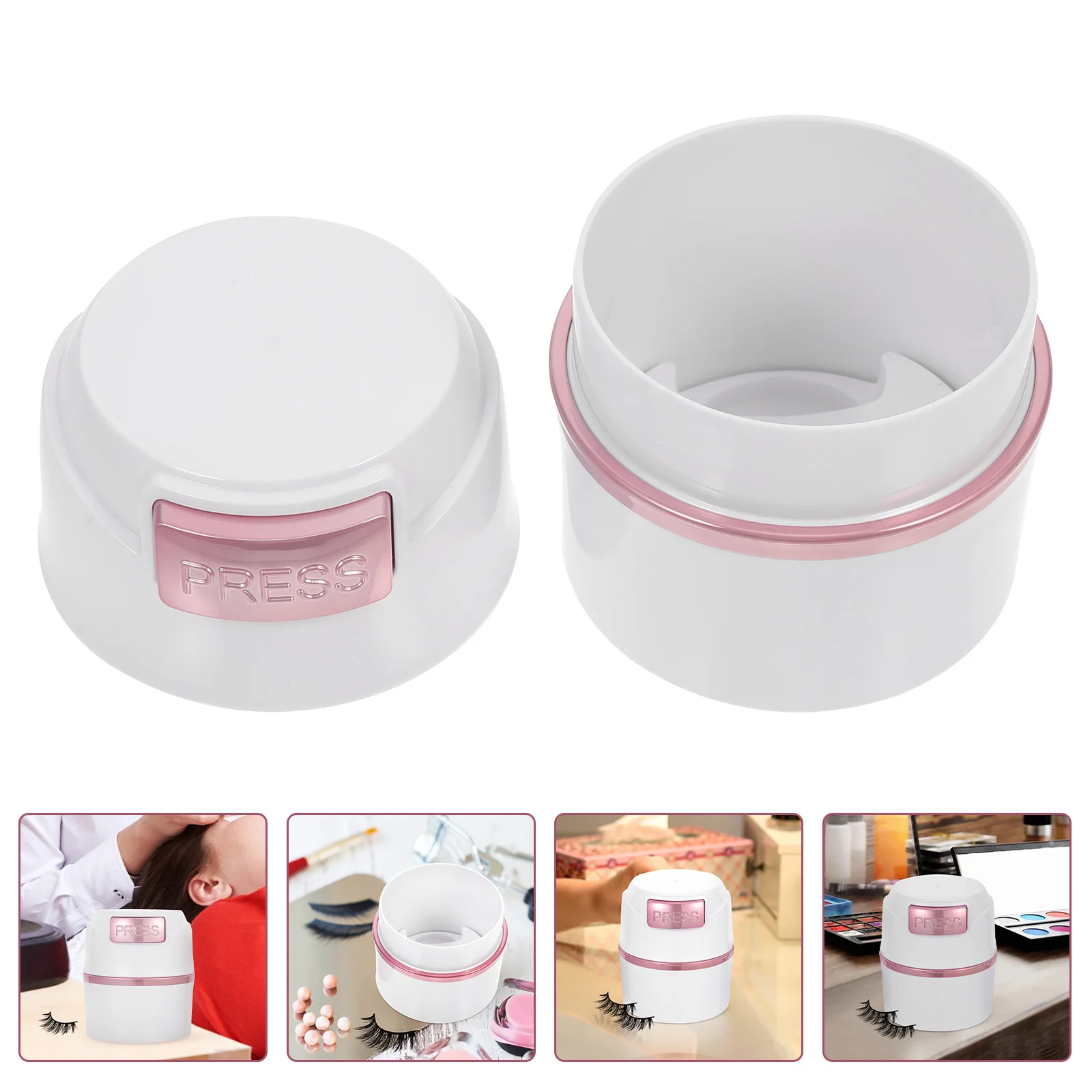 ختم جرة الغراء رمش حاوية موثوقة مقاومة للماء لتخزين تمديد رمش بناء قوي صالون الصف المهنية و