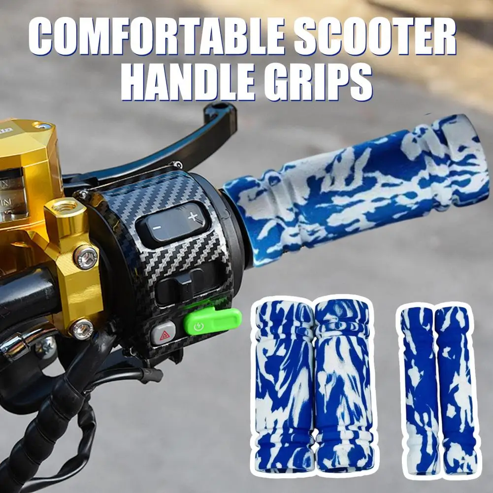11cm Motorcycle Grip Covers Sponge Anti-Slip Handlebar Sleeves For Scooters E-Bikes Easy Install Shock-resistant Handle Grips