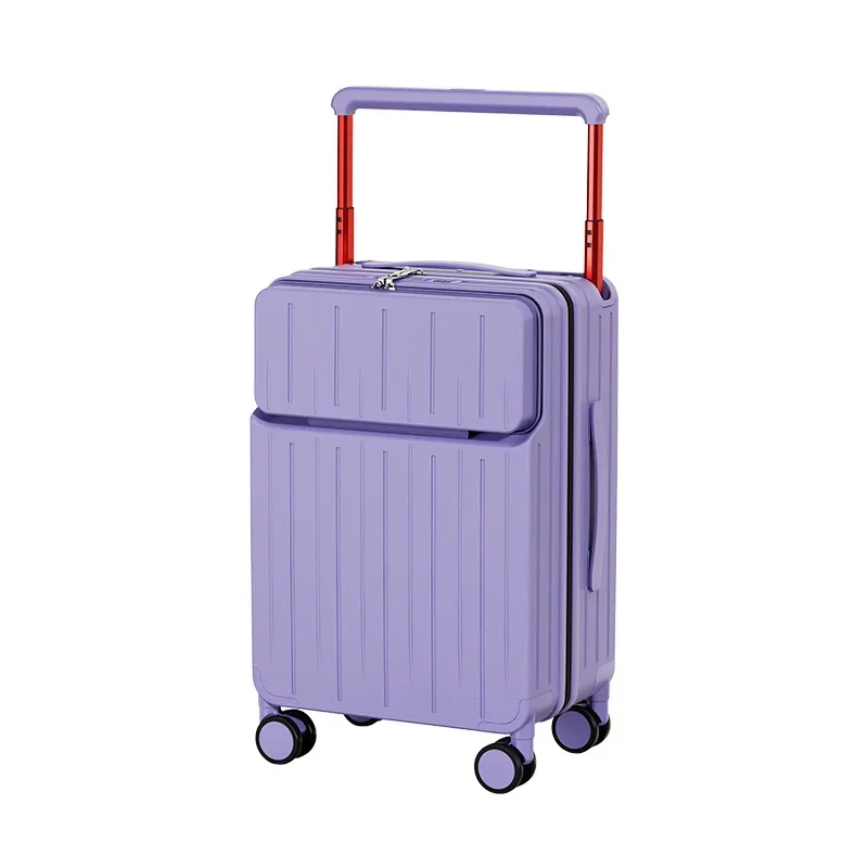 Suitcase Wide Pull Rod Rolling Luggage 20 22 24 26 Inch Front Opening Password Box Women Men Large Capacity Travel Box Trunk