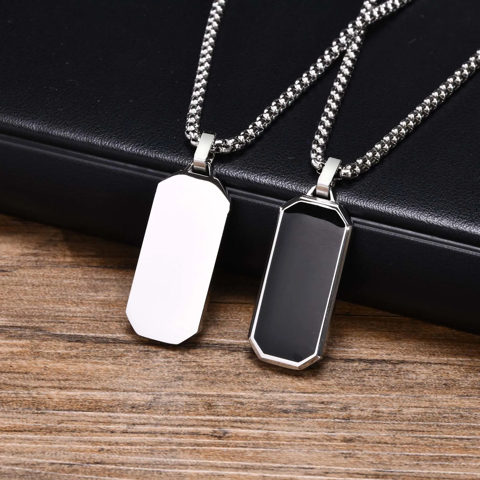 

DARHSEN Novelty Male Men Tag Design Statement Necklaces Pendants Stainless Steel Box Chain Fashion Jewelry Birthday Gift