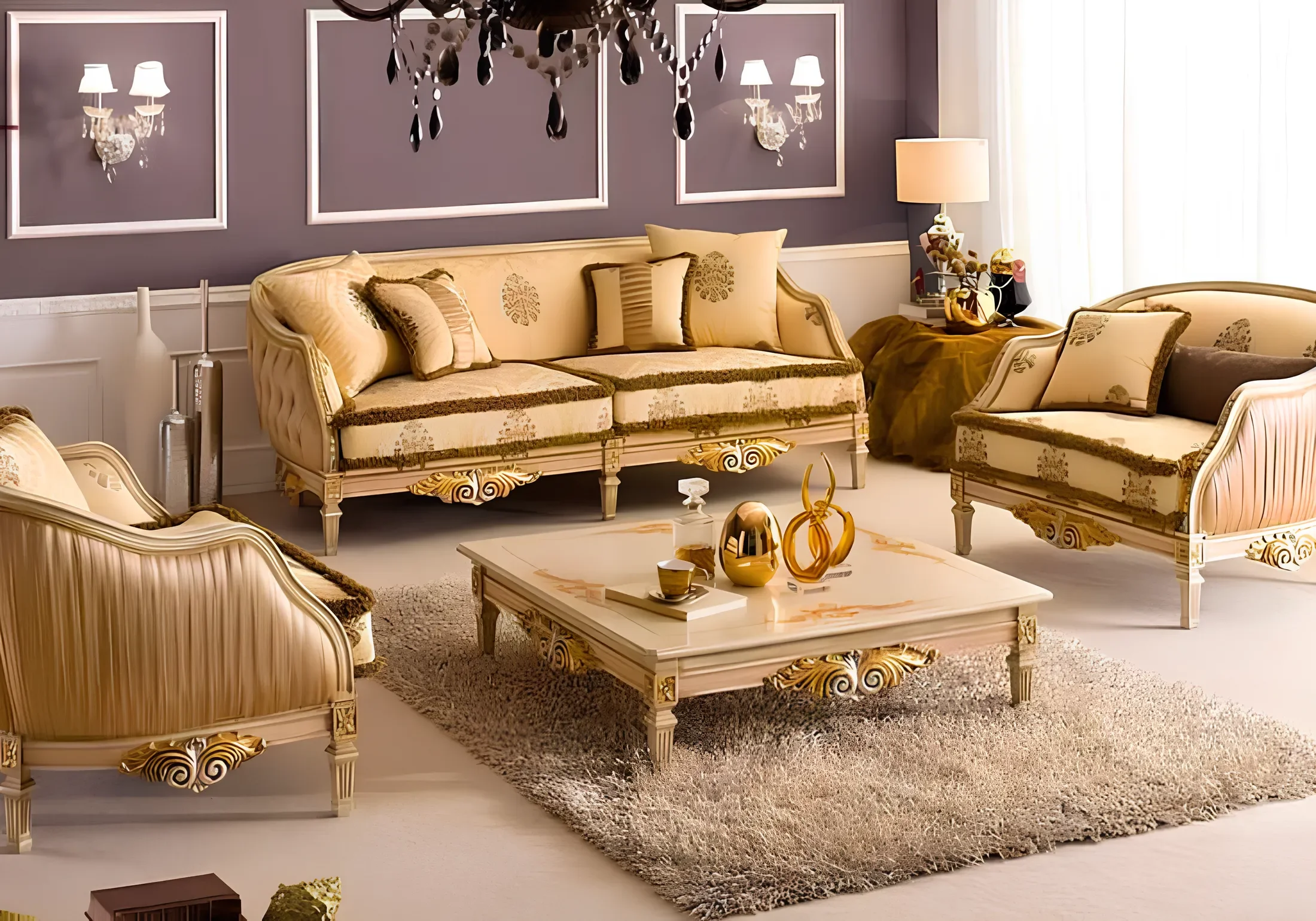 

European luxury living room furniture villa sofas genuine leather sofas palace solid wood and leather art sofa combinations