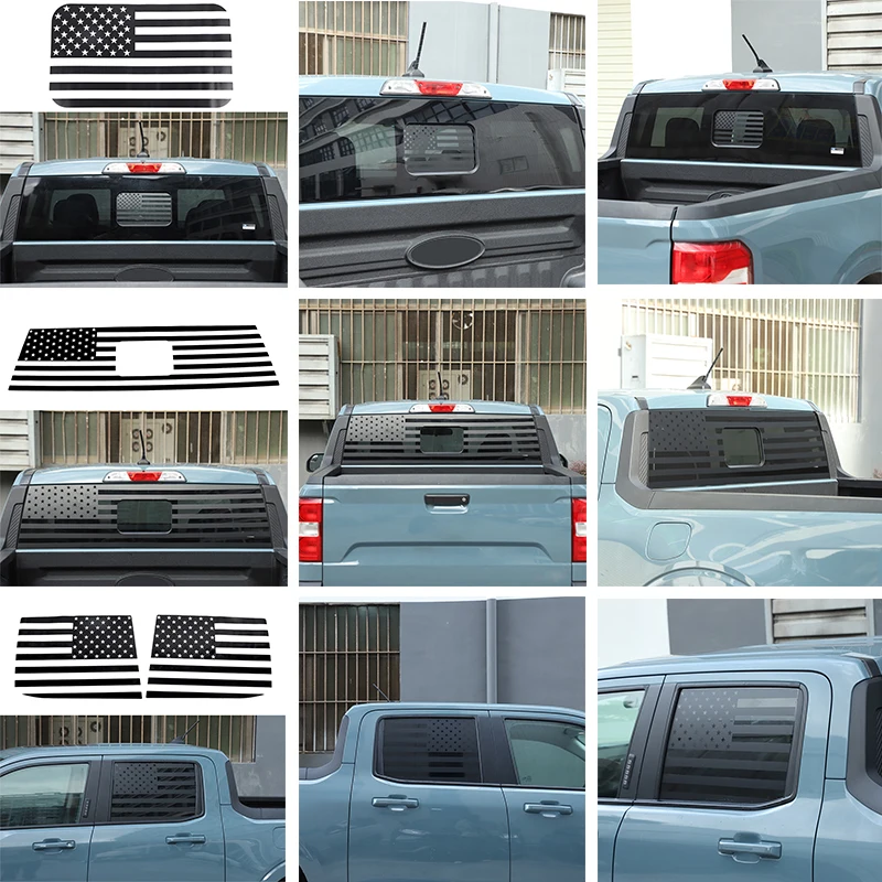 For Ford Maverick Maverick 2022-2025 Window Glass Sticker Car Window Decoration Sticker Car Accessories (American Flag)