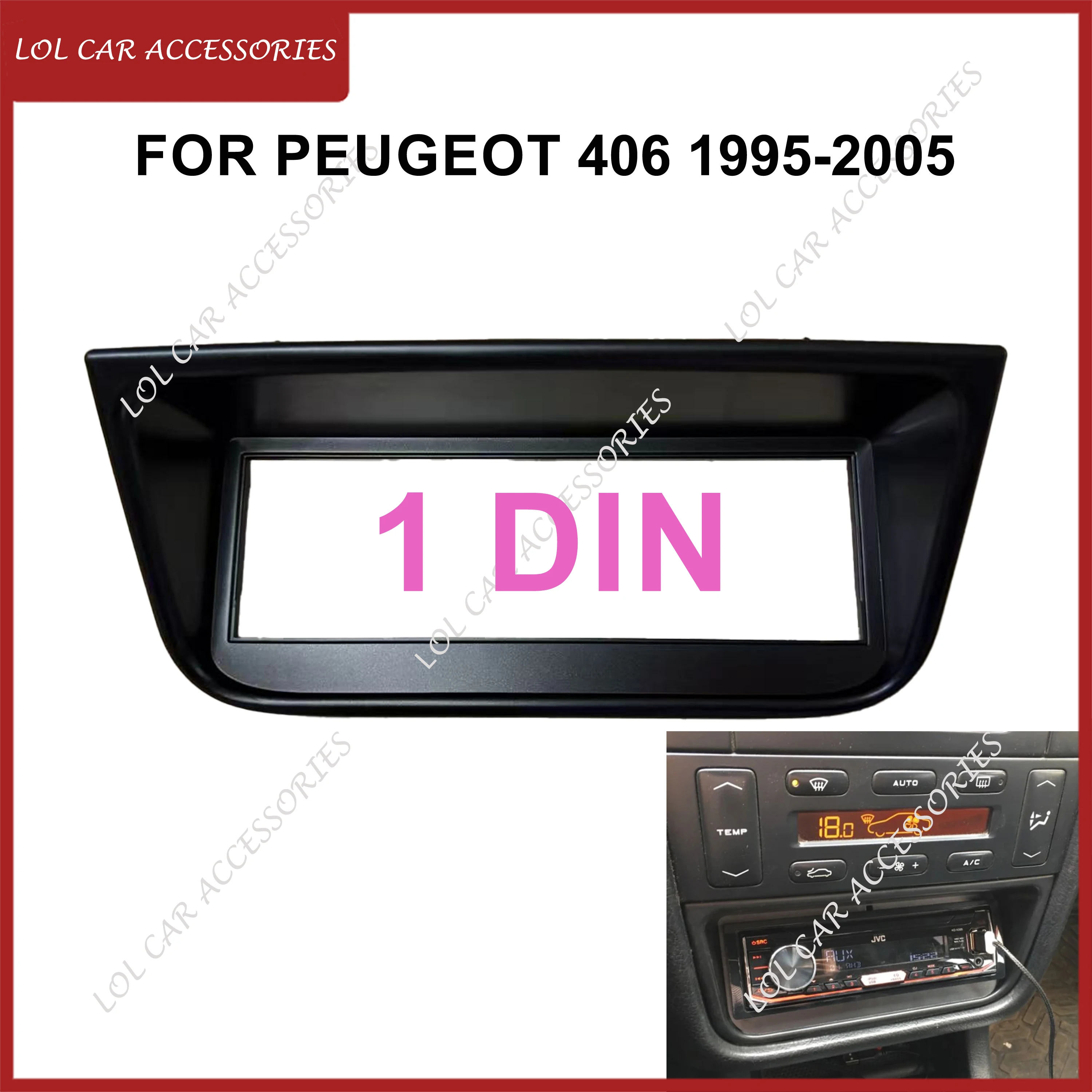 Car Radio Fascia Stereo 1 DIN Panel Dash Installation Adapter For Peugeot 406 1995-2005 Audio Face Frame Bezel Plate Mount