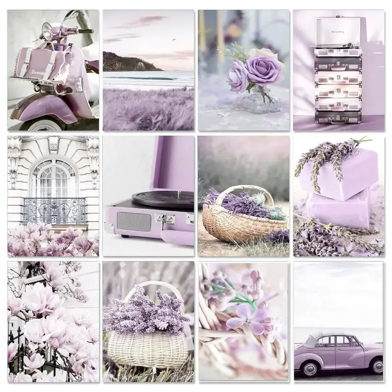 

520318 DIY Paint by Number Lavender Scenery Colouring Zero Basis HandPainted Oil Painting Picture Of Numbers Home Decor