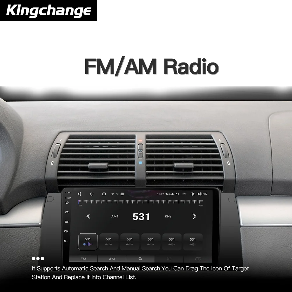 Kingchange 9 "reproductor de vídeo Multimedia de Radio de coche para BMW E39 5 Series 1995-2005 estéreo GPS Wifi Android navegación Carplay AUTO