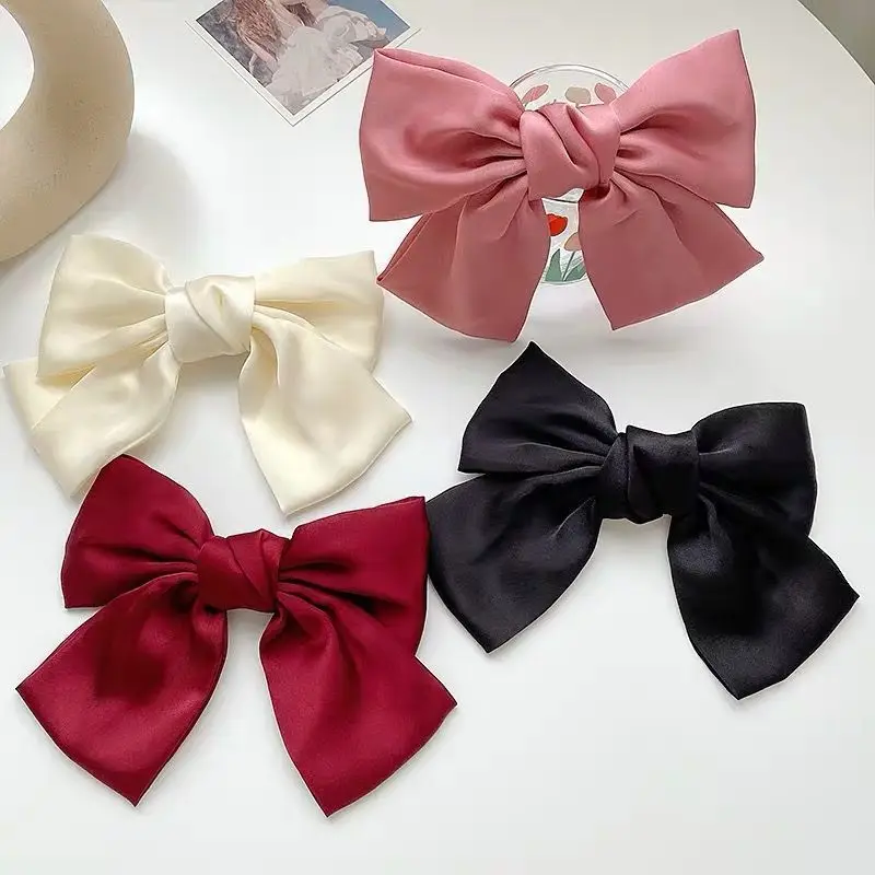 luxury brand Hair bands Hair clips for hair Korean Red Bowknot Hair Clip Female Back Head Spoon Top Clip Retro Hair pin