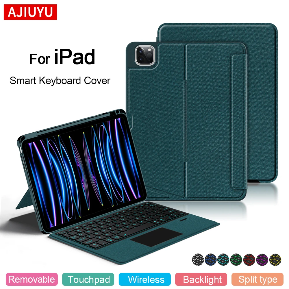 

AJIUYU Backlit Keyboard Case For iPad Air 11 inch M3 M2 Air 5 4 10.9" Cover For iPad Pro 11 1st 2nd 3rd 4th Smart Magic Keyboard