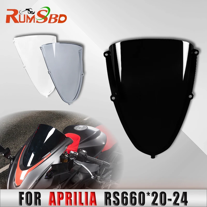 

Motorcycle Double Bubble Front Windshield Windscreen Wind Deflector For Aprilia RS660 RS 660 2020 2021 2022 2023 2024