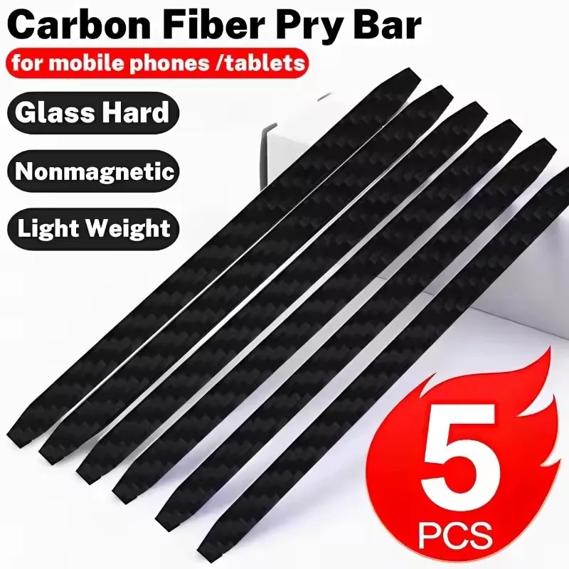 5/3/1PCS New Non-magnetic LCD Screen Disassembly Crowbar for Phone Repair Carbon Fiber Back Cover Glass Removal Prying Tool