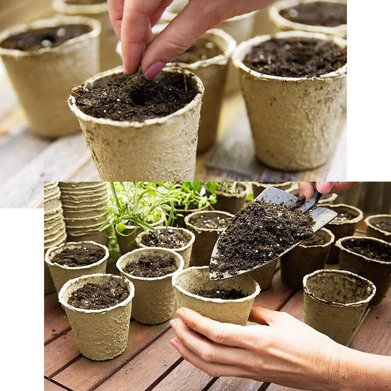 Peat Pots, 30 Pcs 3 Inch Seed Starting Pots Round Nursery Pot, Biodegradable Plants Pots With Bonus 20 Plant Labels