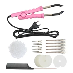 1Pc Heat Iron Connector Hair Extensions Fusion 50g Keratin Beads 50Pcs Single Hole Heat Shield Guards 10Pcs Hair Clips