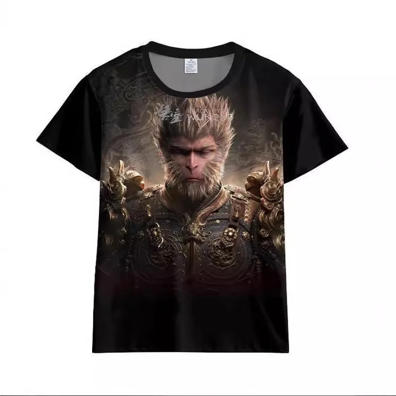 

New Creative Cultural Exchange Meeting Monkey King Printed Top Halloween Cosplay Party Costumes Chinese Gods Sun Wukong T-Shirt