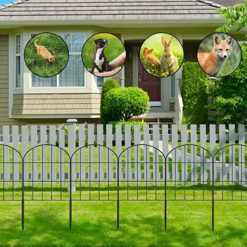 

Garden Fence Border 10pcs Iron Wire Flower Bed Fencing Decorative Garden Fencing Animal Barrier Garden Fences and Borders For