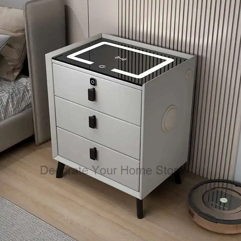 طاولة بجانب السرير ذكية مزخرفة ضيقة مكونة من طاولة بجانب السرير قابلة للإزالة أثاث منزلي فاخر مساعد ميسا دي كابيسيرا