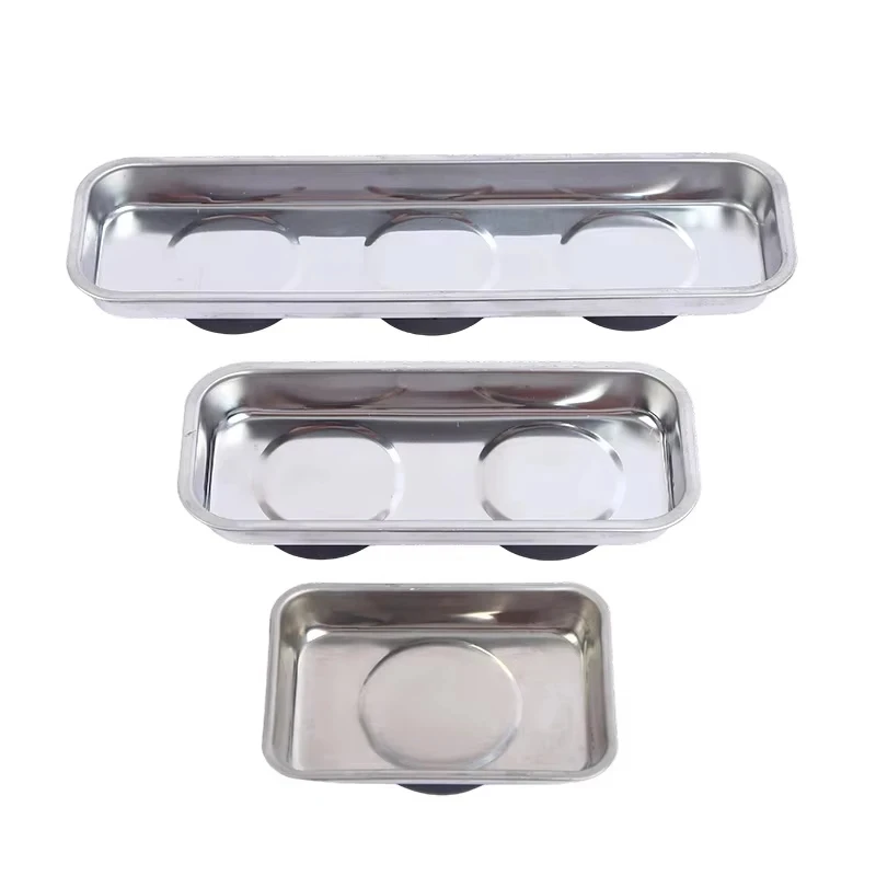 Round Square Magnetic Bowl, Stainless Steel Parts Tray, Durable, Holds Screws Nuts Bolts, Easy Access, Prevents Loss, Workshop