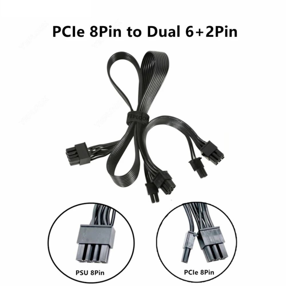 PCIe 2x 8Pin (6+2) for Seasonic Prime GPU Power Cable for Titanium/Platinum/Gold/SnowSilent 1300W, 1000W, 850W, 750W, 650W, 550W