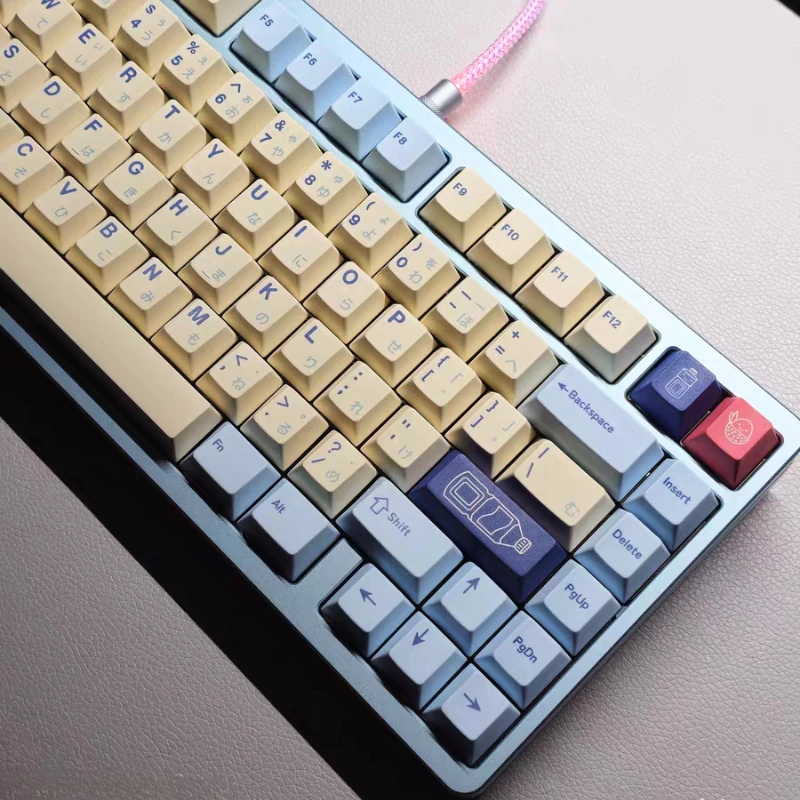 

Yogurt Theme Keycaps Custom Cherry Profile PBT Keycap Cute Retro Original Point Key Caps for Gaming Rainy75 Mechanical Keyboard