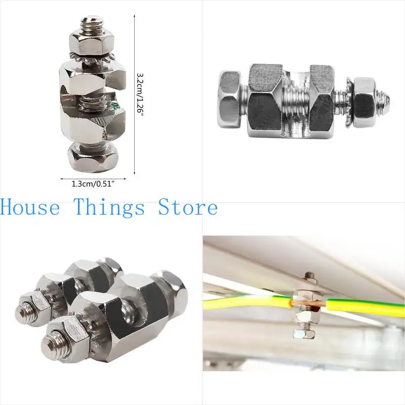 2 Pcs Solar Panel Photovoltaic Ground Lug Fasteners Clips Cable Clamps for Solar Mounting System Easy Installation