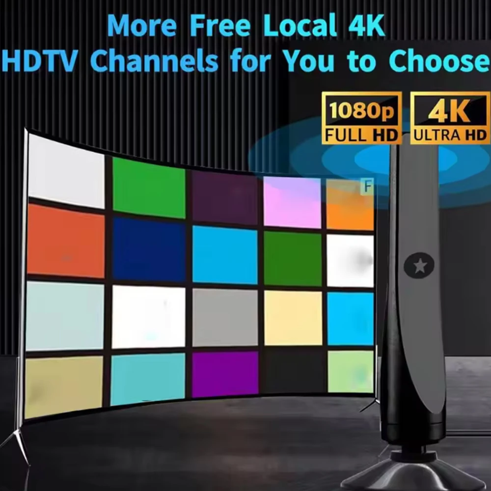 In-room smart TV antenna, digital antenna for local channels, support 4K 1080p picture quality. New Year gift. With his family view 3