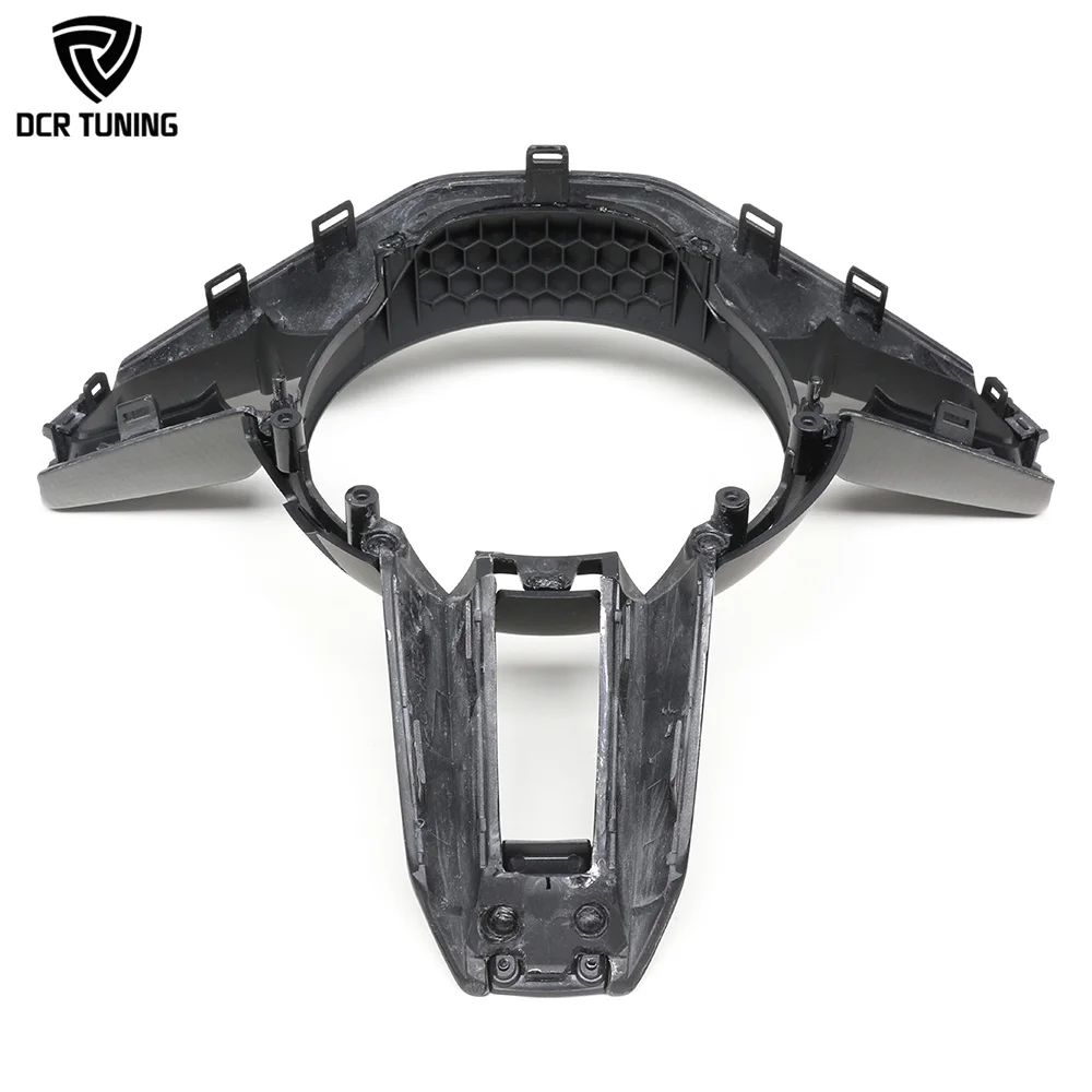 ポルシェ マカン 911 パナメーラ カイエン用 タイカン 992 リアルカーボンステアリングホイールトリム ドライカーボンファイバーインテリアチューニングデコレーション