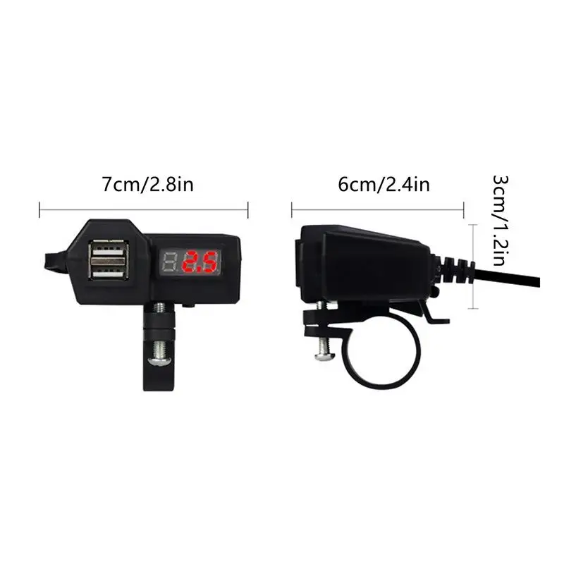 USB Motorcycle Charger Port Motorcycle Double USB Charger Kit 3.1A Quick Charging Waterproof 2 USB Ports For Phone/Tablet/GPS