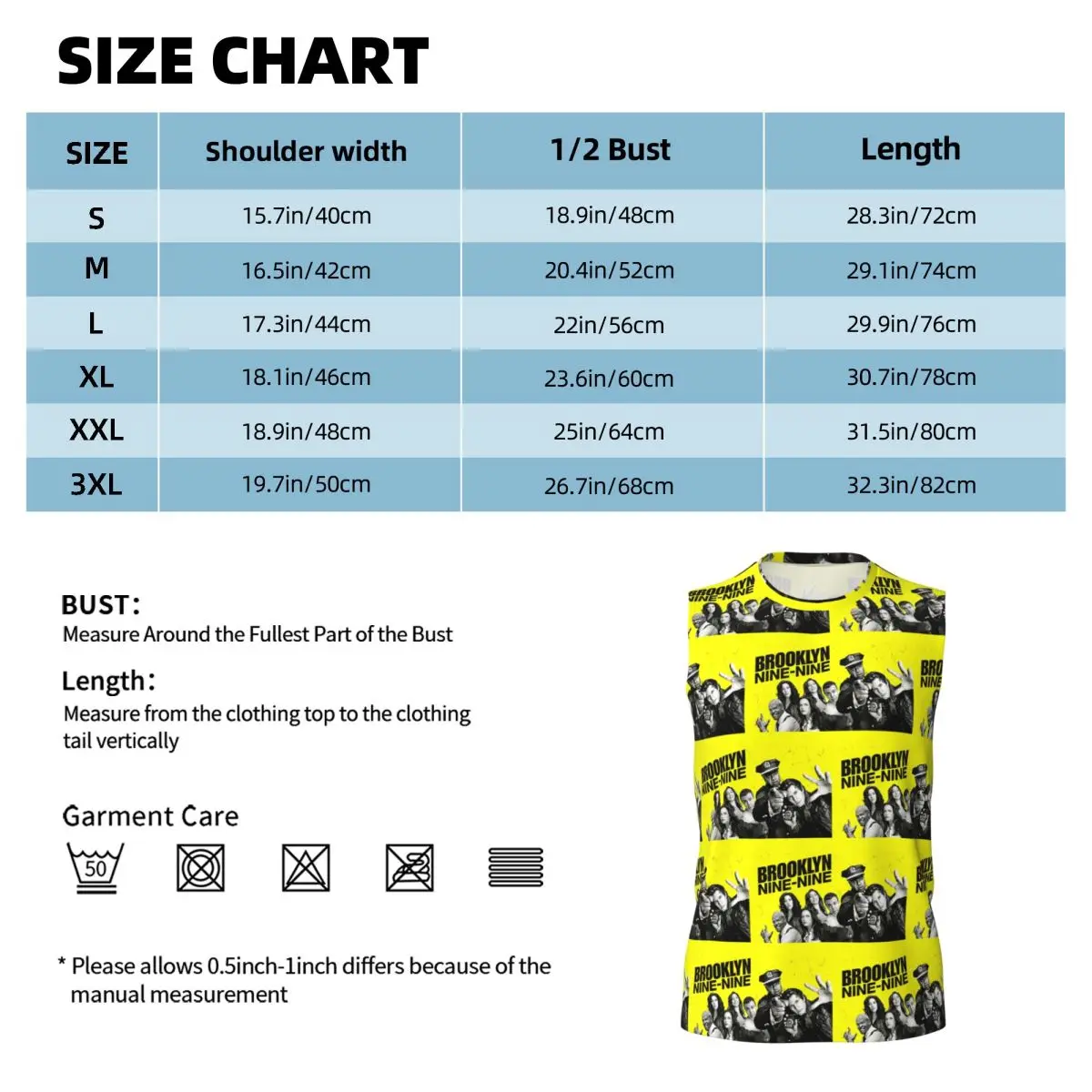Brooklyn Nine-Nine Men Printed Sleeveless T-shirt Casual Hip Hop Street Style Beach Holiday Tank Tops