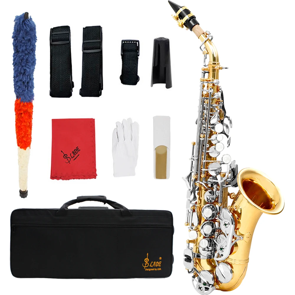 

Wholesale Bicolor Bb Tone Sax Factory OEM ODM Brass Gold Silver Keys Cheap Soprano Saxophone With Accessories