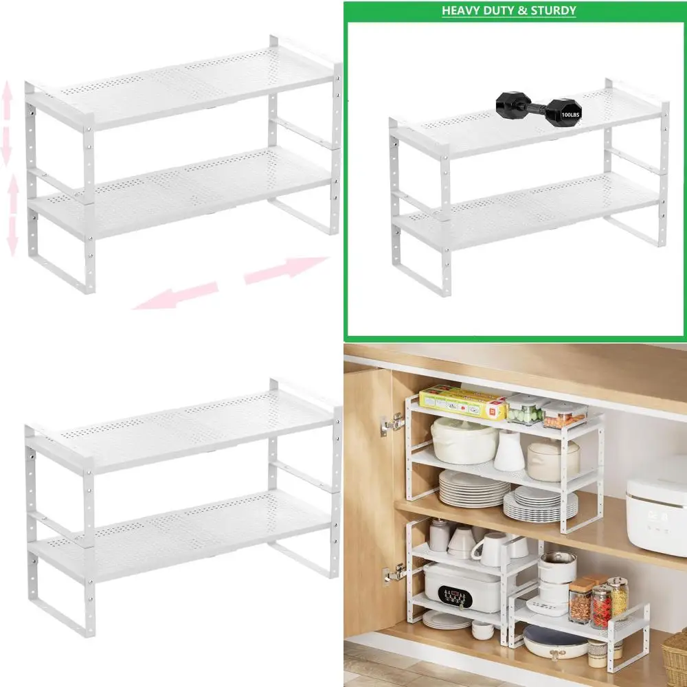 

Space-Efficient Metal Shoe Organizer, Durable and Strong, Ideal for Entryways, Closets, and Bathrooms - 2 Packs, White, Medium S