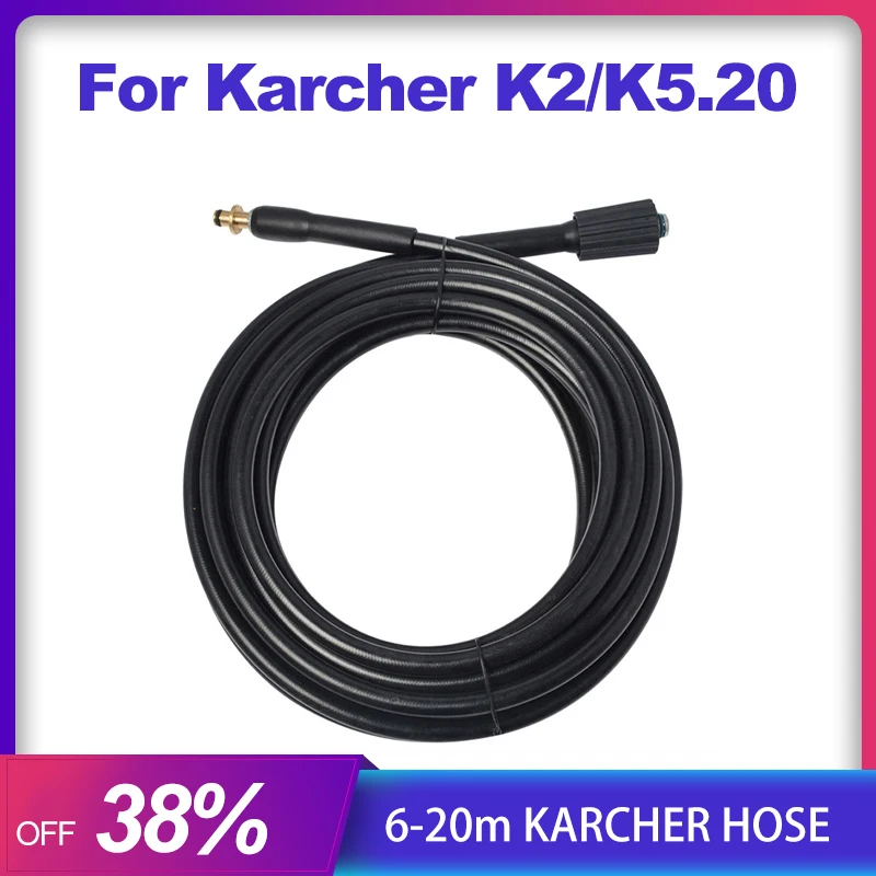 

6m~20m High Pressure Washer Hose Pipe Water Cleaning Extension Hose Pipe Car Cleaning Hose For Karcher K2/K5.20 Auto Water pipe