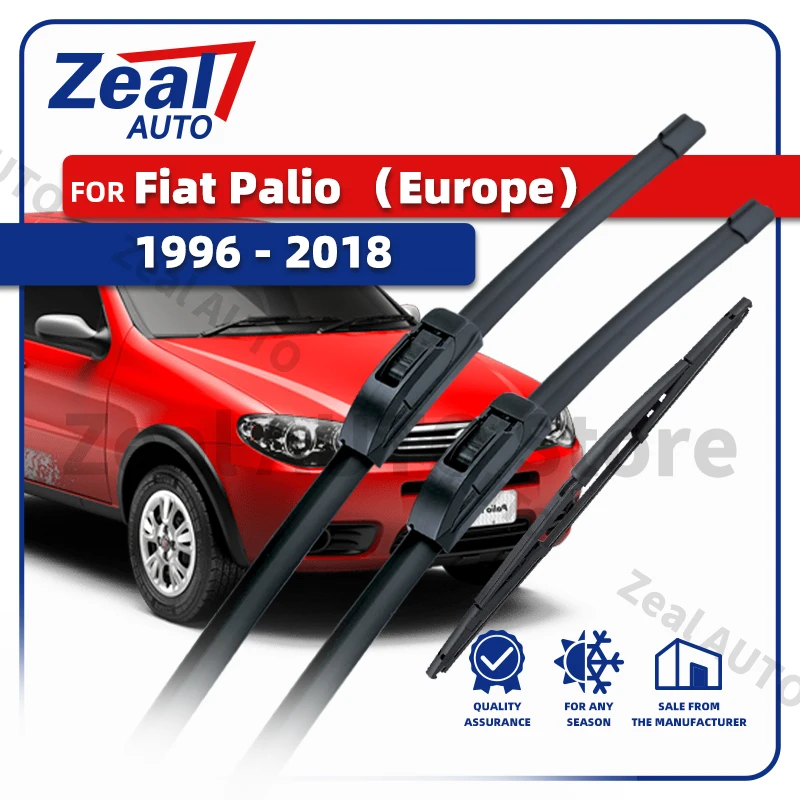 Escobillas limpiaparabrisas delanteras y traseras para Fiat Palio Mk1 MK2 (Europa) 1996 - 2018, cepillos de goma para parabrisas, accesorios para coche
