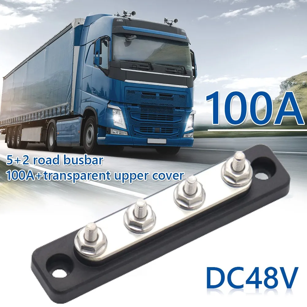 Line Row Bus Bar 1pcs 3/16” 4-Way Busbar 75 Grams AOA1135-A Straight Busbar With Transparent Cover 107*23*28mm
