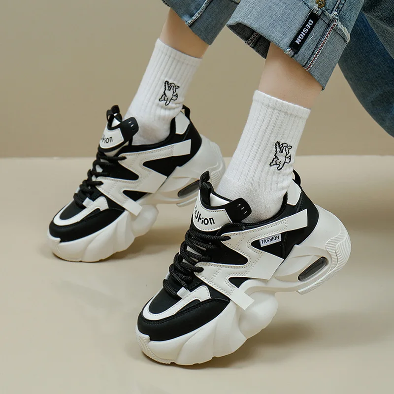 

Women Shoes Tenis De Moda Dad's Shoes Female 2024 Spring New Korean Edition Student Fashion Sneakers Wedges Casual Sports Shoes