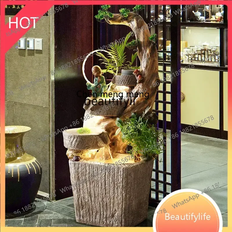 32 xxChinese Style Water Fountain Waterscape Samanera Zen Floor Living Room Creative