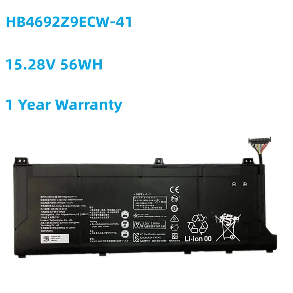 New 15.28V 56Wh HB4692Z9ECW-41 Battery For Huawei MagicBooK 14 Matebook D 14 D 14-53010TVS HB469229ECW-41 Honor Magicbook 14