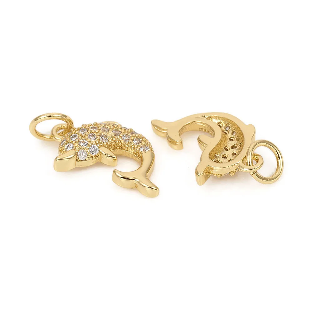 PandaHall 10 Stück klare Anhänger mit Delfin- und Ozeanmotiv, 14 x 9 x 2,5 mm, für die Herstellung von Halsketten, Armbändern und Schmuck – Detail 3
