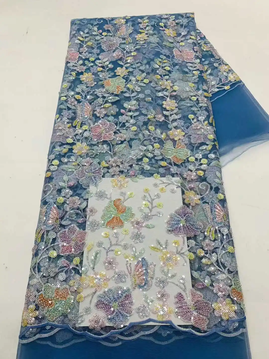 

African French Tulle Groom Lace Fabric 3D 2026 High Quality Sequins Nigerian Lace Fabric African Mesh Lace Fabric For Wedding