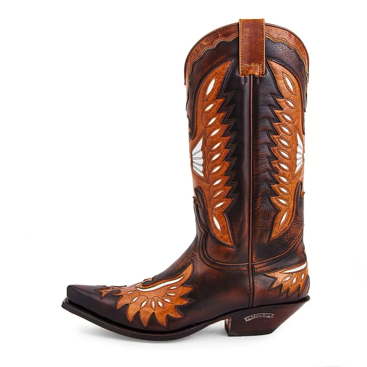 Men's Embroidered Western Boots Pointed Toe Cowboy Heel Bold Retro Style for Autumn/winter Rodeo Events Fashion Statement Looks