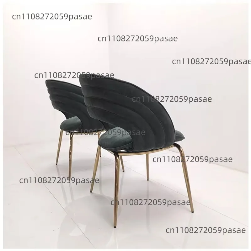 Light luxury dining chair living room home postmodern coffee casual stainless steel high-end back chair leather chair