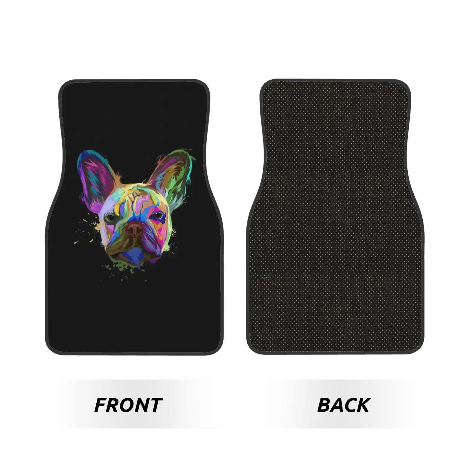 Colorful Graffiti French Bulldog Print Car Carpet Four Season Vehicle Carpet Durable Non Slip Full Coverage Mats Easy To Clean