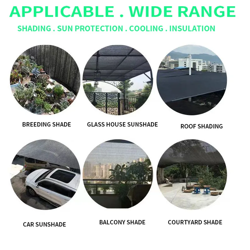 Outdoor Awning HDPE UV Protection Shade Mesh 70-85% Shade Rate Car Pergola Garage Solar Shade Mesh Black 3x4m 3x5m 4x5m