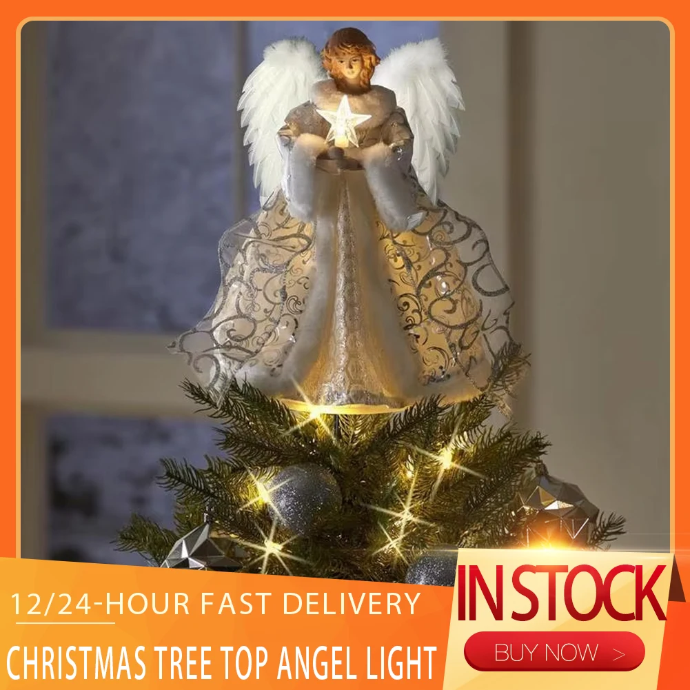 

Christmas Tree Angel Decoration Lovely Angel Pendant Christmas Tree Toppers LED Glowing Pendant Christmas Tree Top Decoration