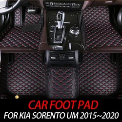 Alfombrillas de cuero personalizadas para Kia Sorento UM MK3, 2015 ~ 2020, alfombrillas para pies de coche, accesorios interiores, 2017, 2018, 2019