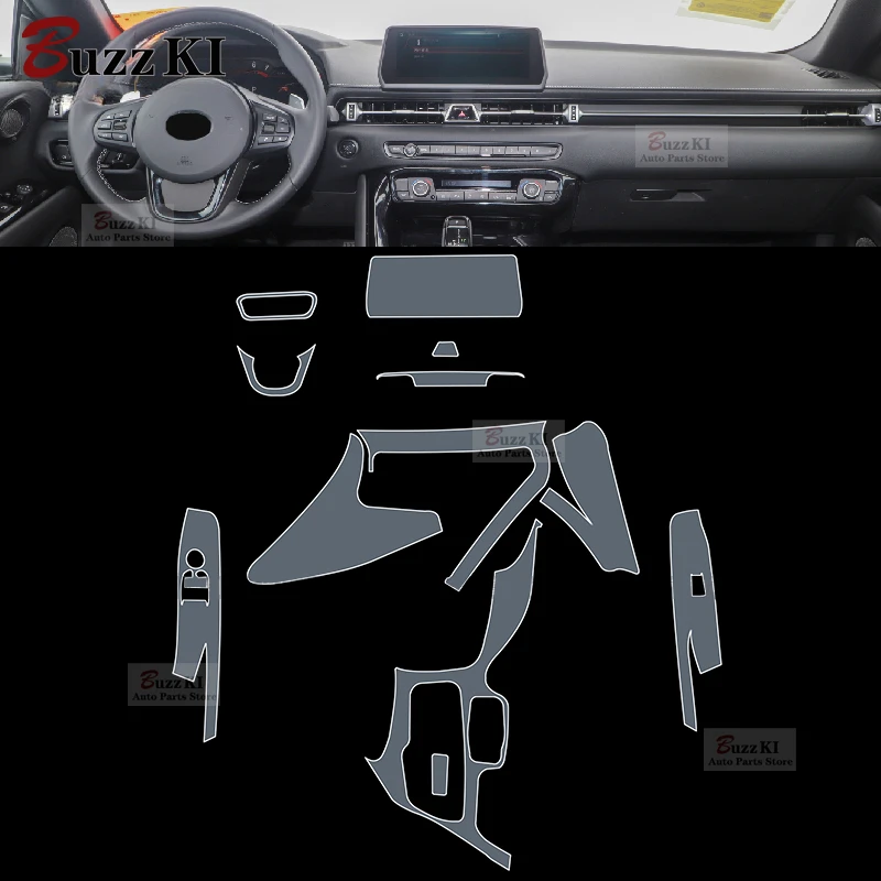 For Toyota Supra GR 2020-2023 Car Interior Film Dashboard piano board Shift center console Anti-scratch transparent TPU Film